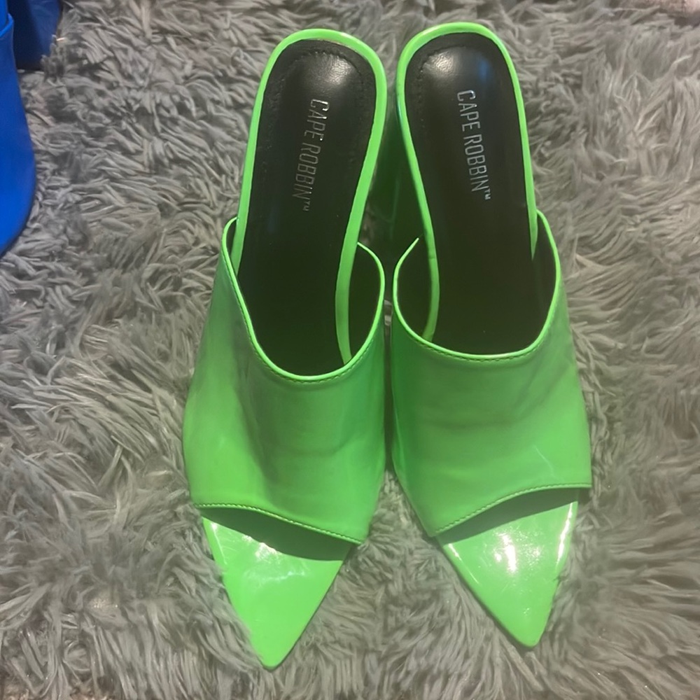 Lime green short heel